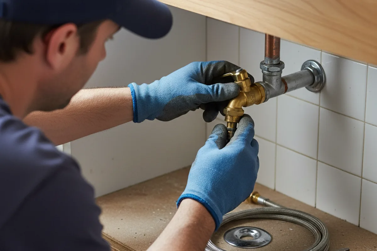 Shutoff valve and fitting work during Well Pump Repair in Roxbury